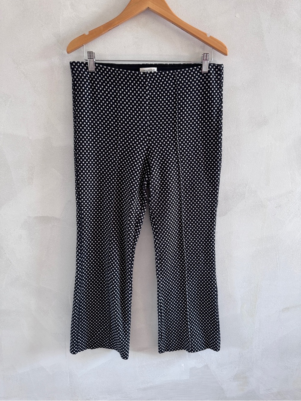 Anthropologie - Black and White Polka Dot  Essential Crop Flare Pants - Size M